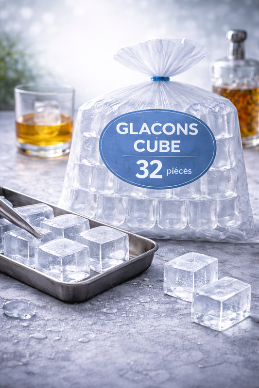 Boîte de 32 glaçons cubes premium – livraison Normandie