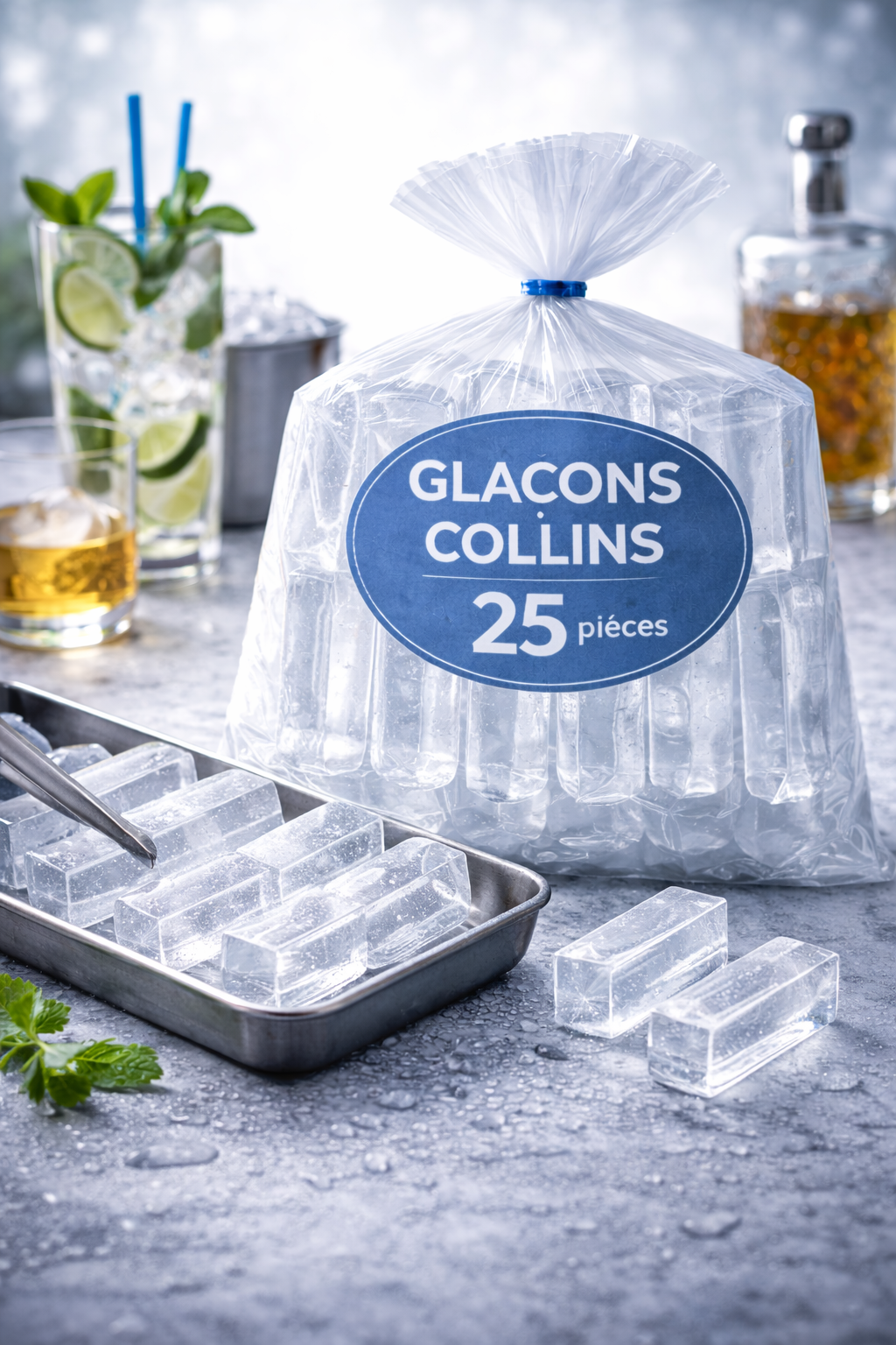 Boîte de 25 glaçons Collins premium – livraison Normandie